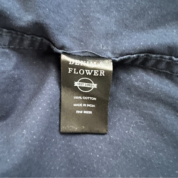 DENIM FLOWER Ricky Singh | Men’s Navy Pin-Dot Shirt Size Large - Picture 5 of 5